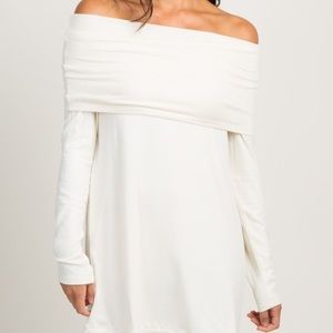 BRAND NEW foldover off shoulder sweatshirt dress